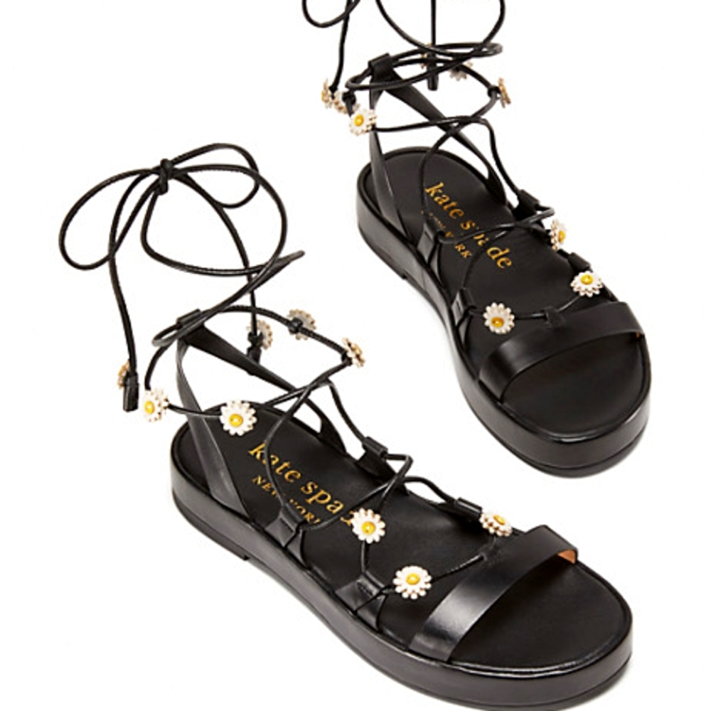 Kate Spade Daisy Sprinkles Strappy Sandals 6.5 Women's